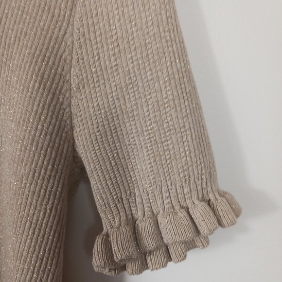 Tommie Hilfiger, NWT, Large, Short Sleeve Sweater, Metallic Gold, Neutral - Picture 8 of 16